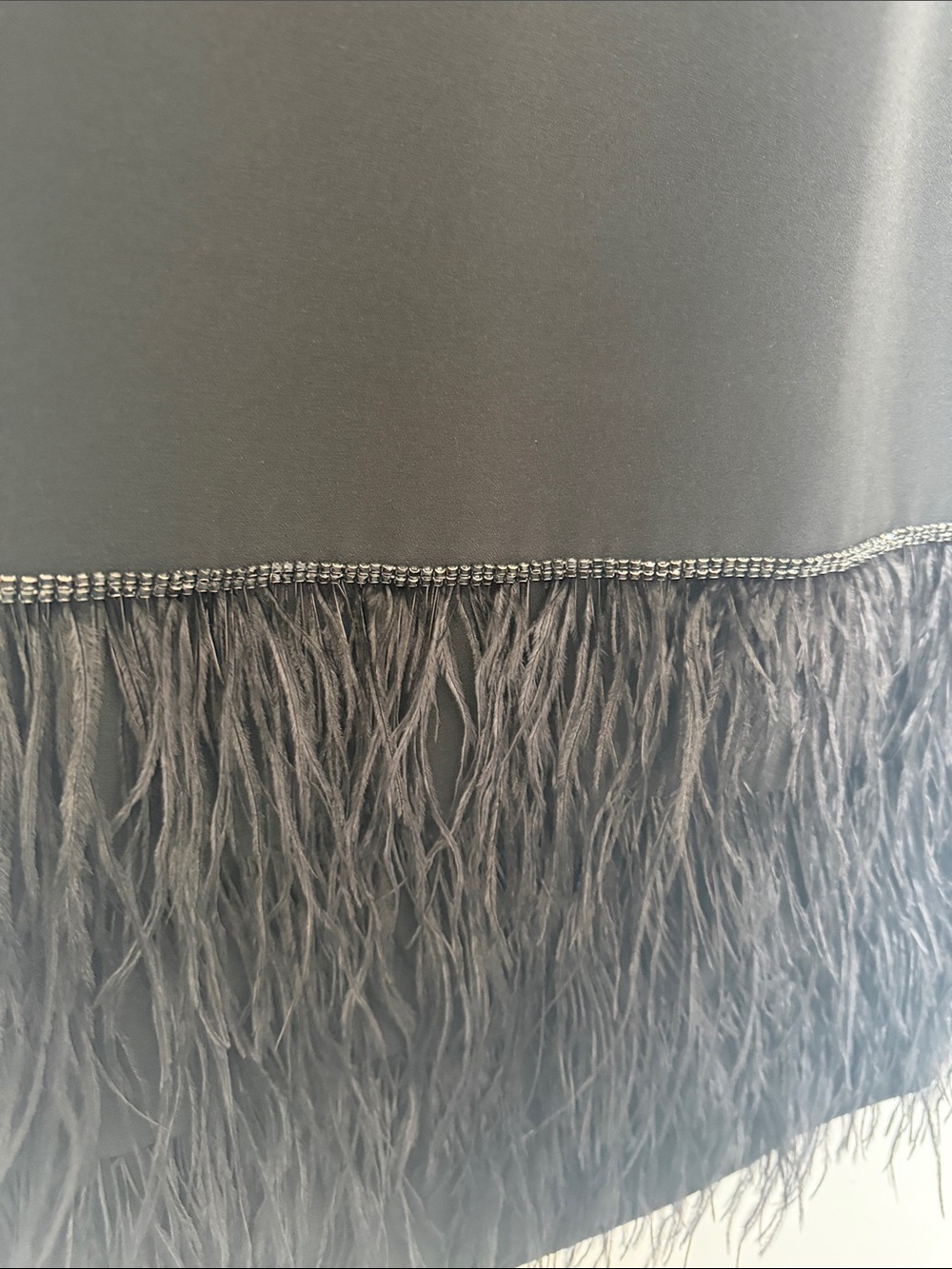 Tahari ASL Black Sleeveless Feather-Hem Shift Dress - Picture 2 of 3